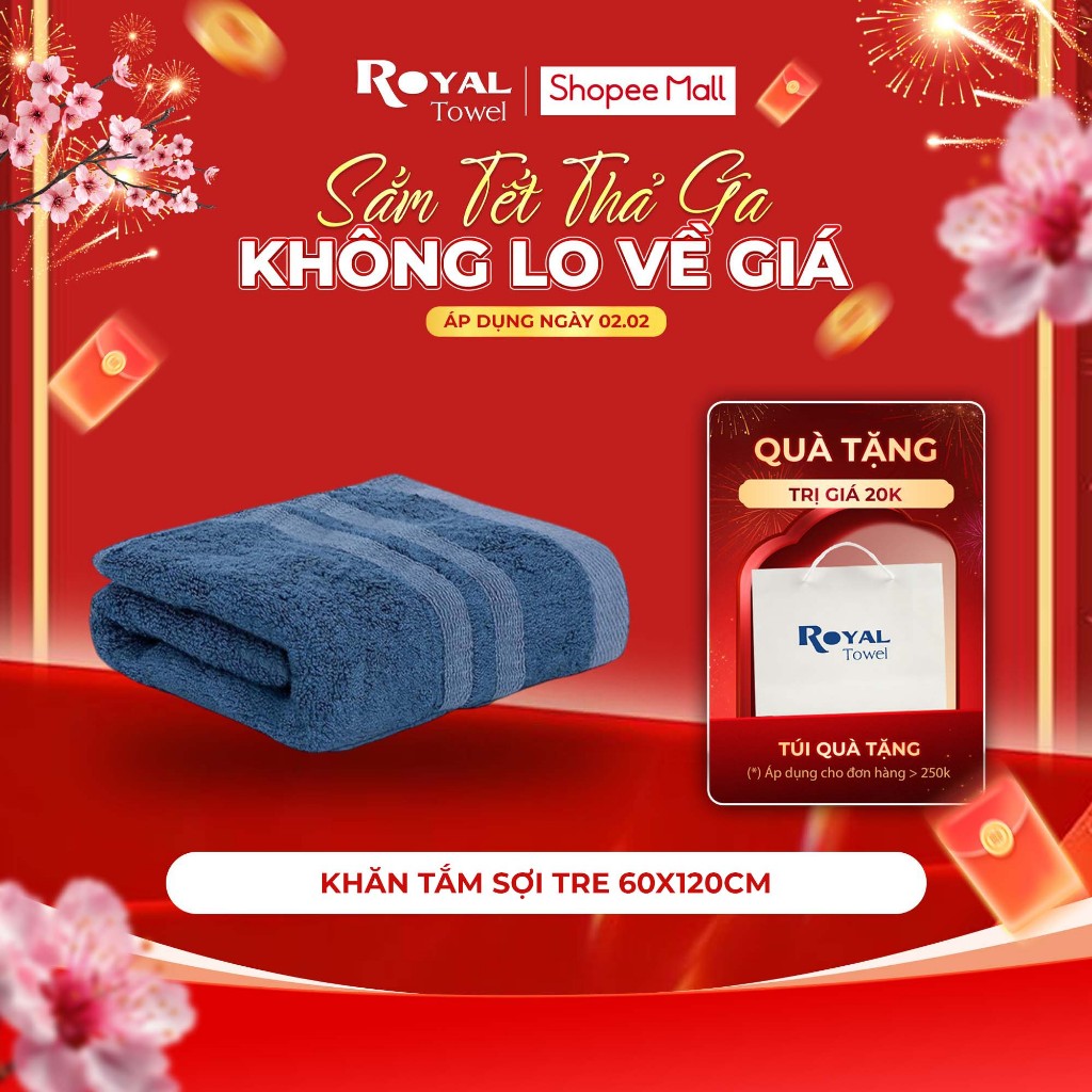 Khăn Tắm Sợi Tre Royal Towel 60x120cm Mềm Mại, Thấm Hút, Kháng Khuẩn