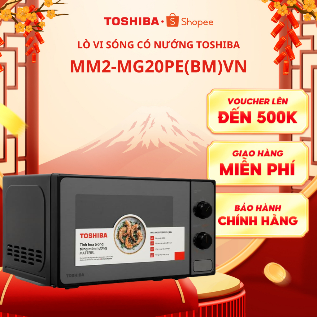 Lò vi sóng Toshiba MM2-MG20PE(BM)VN- Tích hợp chế độ nướng-20 lít-BẢO HÀNH CHÍNH HÃNG 12 THÁNG