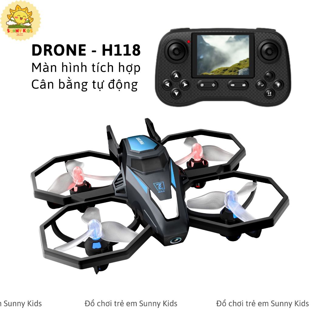 Drone Mini JJRC H118, Máy bay đồ chơi điều khiển từ xa ổn định, an toàn, kích thước gọn, đèn Led nhi