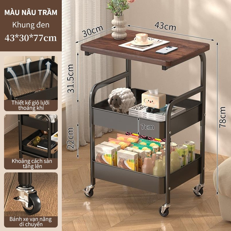 Kệ 3 Tầng Có Bánh Xe, Xe Đẩy Spa Để Đồ Đa Năng Tiện Lợi, Thiết Kế Chắc Chắn Bằng Kim Loại, Mặt Bằng 