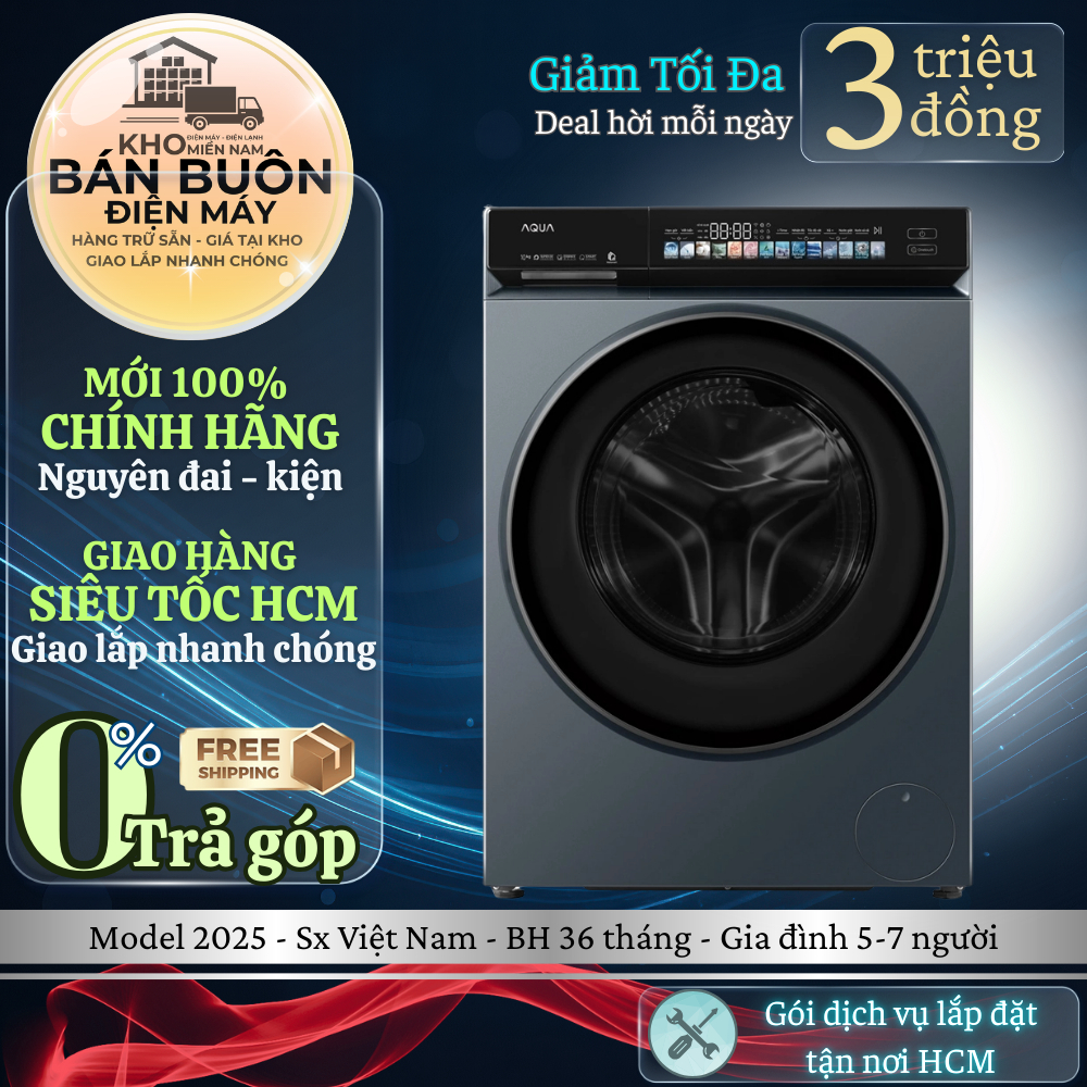 AW10-BD4377U1L(GN) Máy Giặt Aqua Inverter 10kg Giặt Thông Minh AI AW10-BD4377U1L(GN)