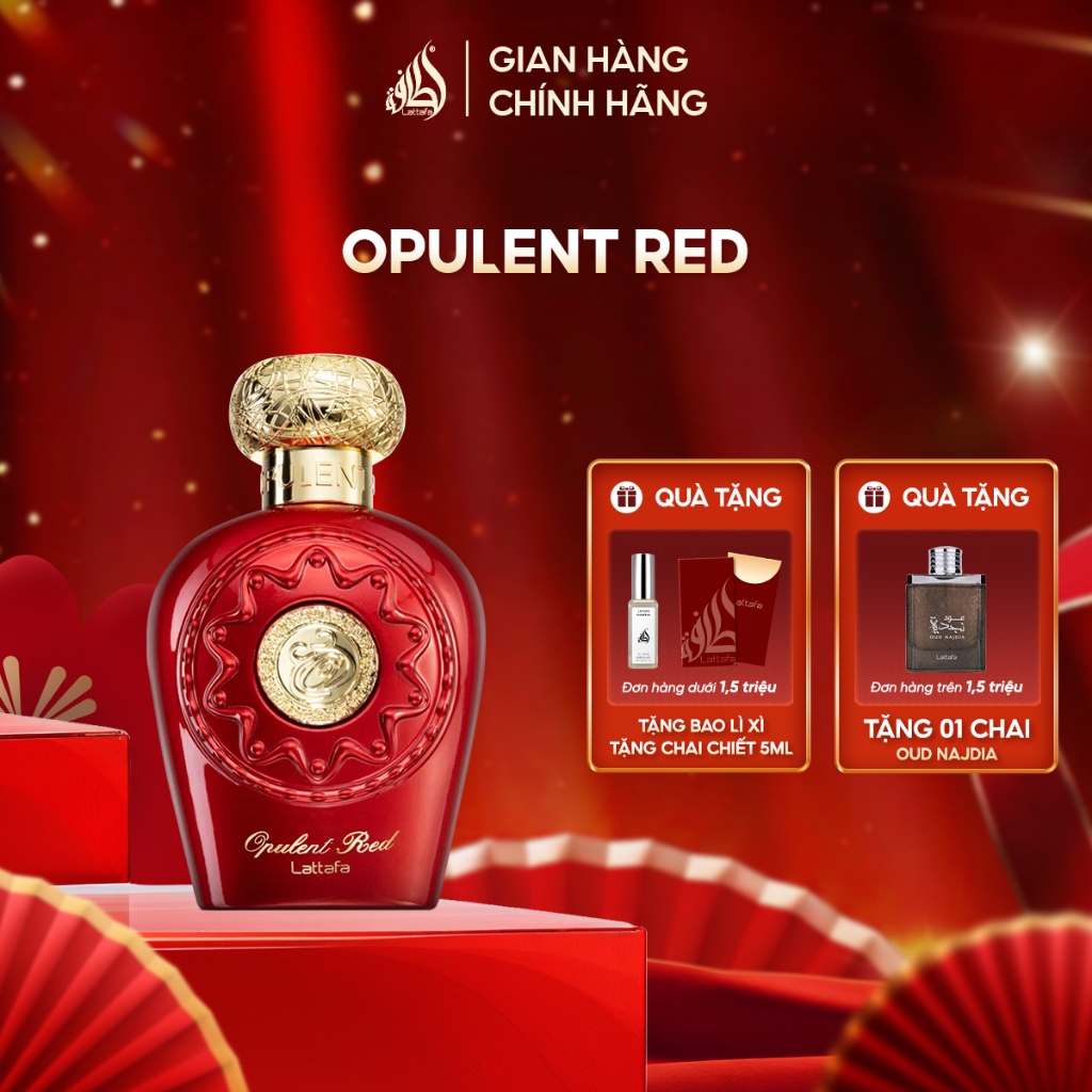 Nước hoa unisex Lattafa Opulent Red EDP hương thơm sang trọng thu hút mọi ánh nhìn 100ml