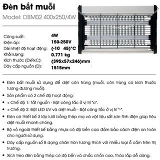 Đèn bắt muỗi Rạng Đông Model: DBM01 5W - DBM02 4W
