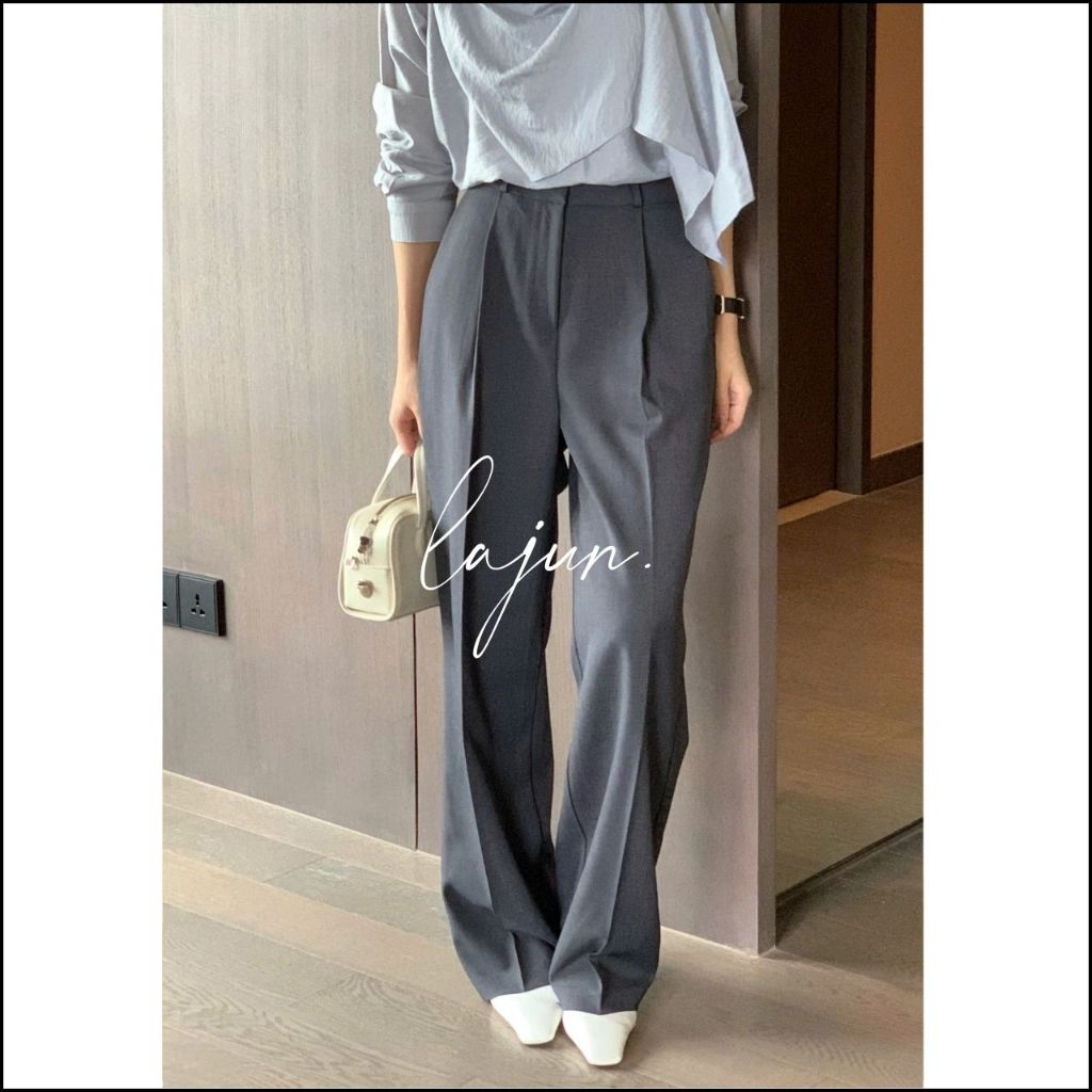 [LAJUN KOREA] Quần Slacks Ống đứng Basic Hàn Quốc