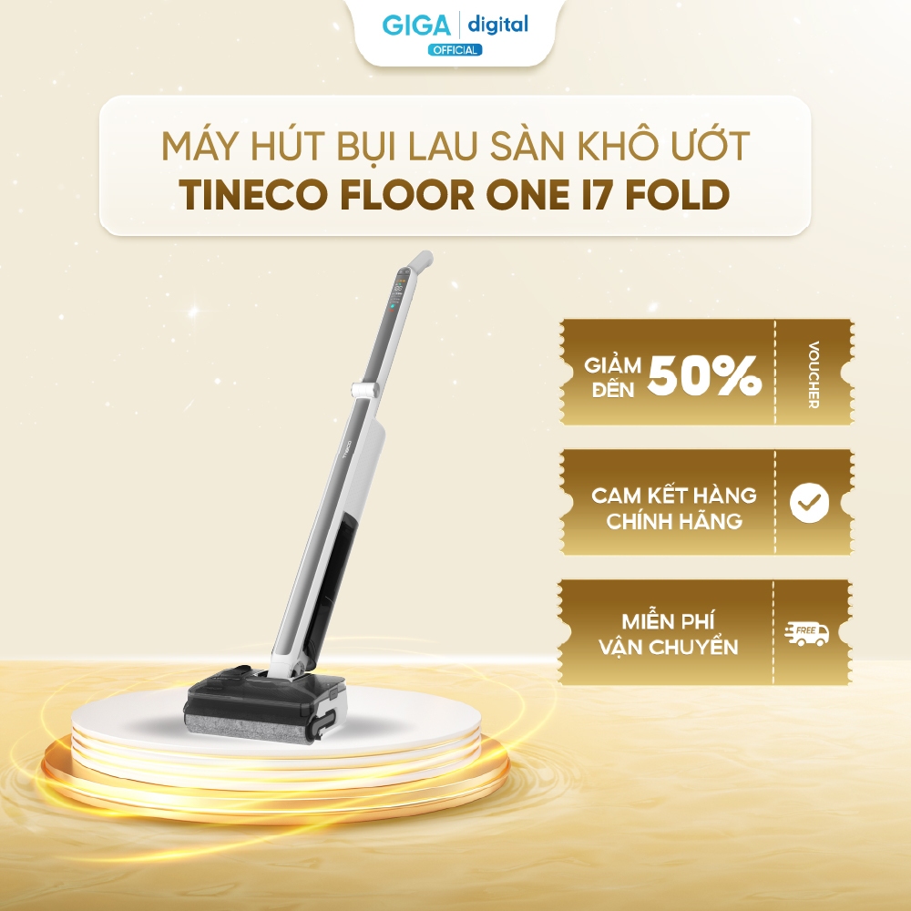 Máy hút bụi lau sàn khô ướt Tineco FLOOR ONE i7 Fold - Công suất 230W - Lực hút 22.000Pa-4 chế độ là
