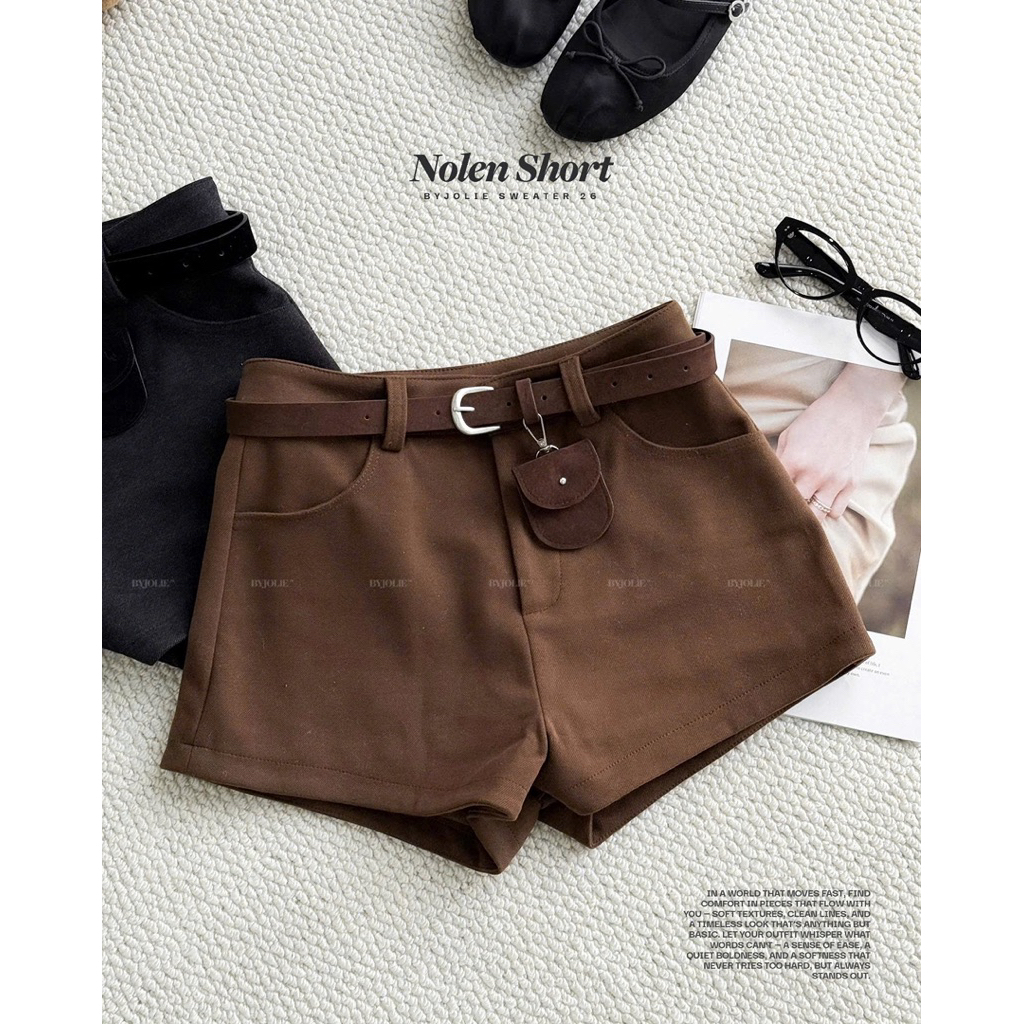 Quần đùi dạ nữ thu đông Nolan Short thời trang cao cấp Jeace studio