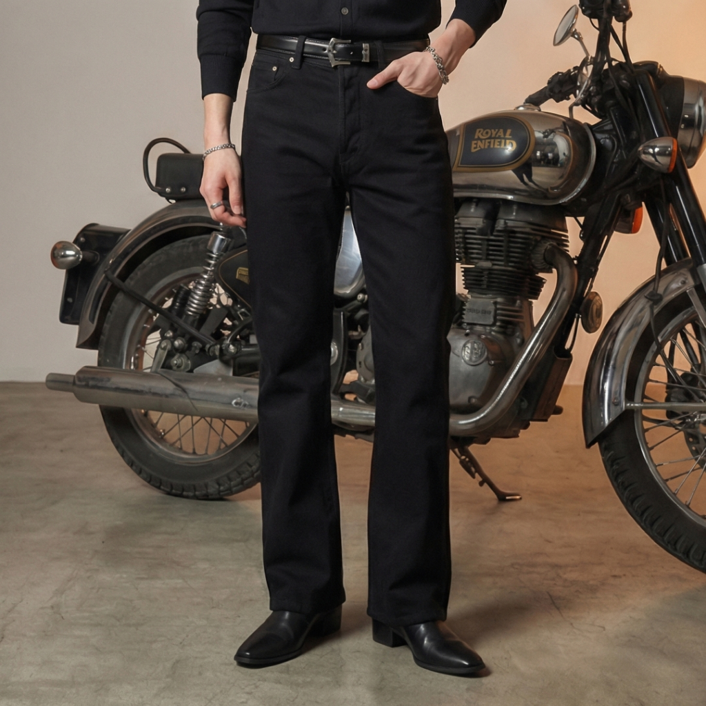 [TRANH NGUYỄN X HAVEN’S] Quần jeans bootcut co dãn, chất liệu 98%,2% 13Oz spandex co dãn đàn hồi tốt
