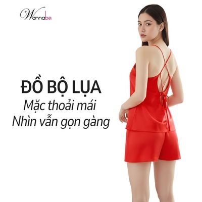 Đồ bộ mặc nhà WANNABE bộ sọt phối áo 2 dây cut-out phần lưng dây trang trí hình thoi khoe lưng BSS61