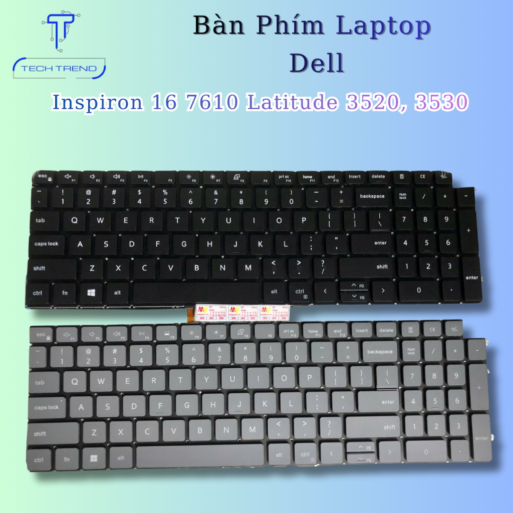 Bàn phím laptop Dell inspiron 16 7610 Latitude 3520, 3530 New có Led