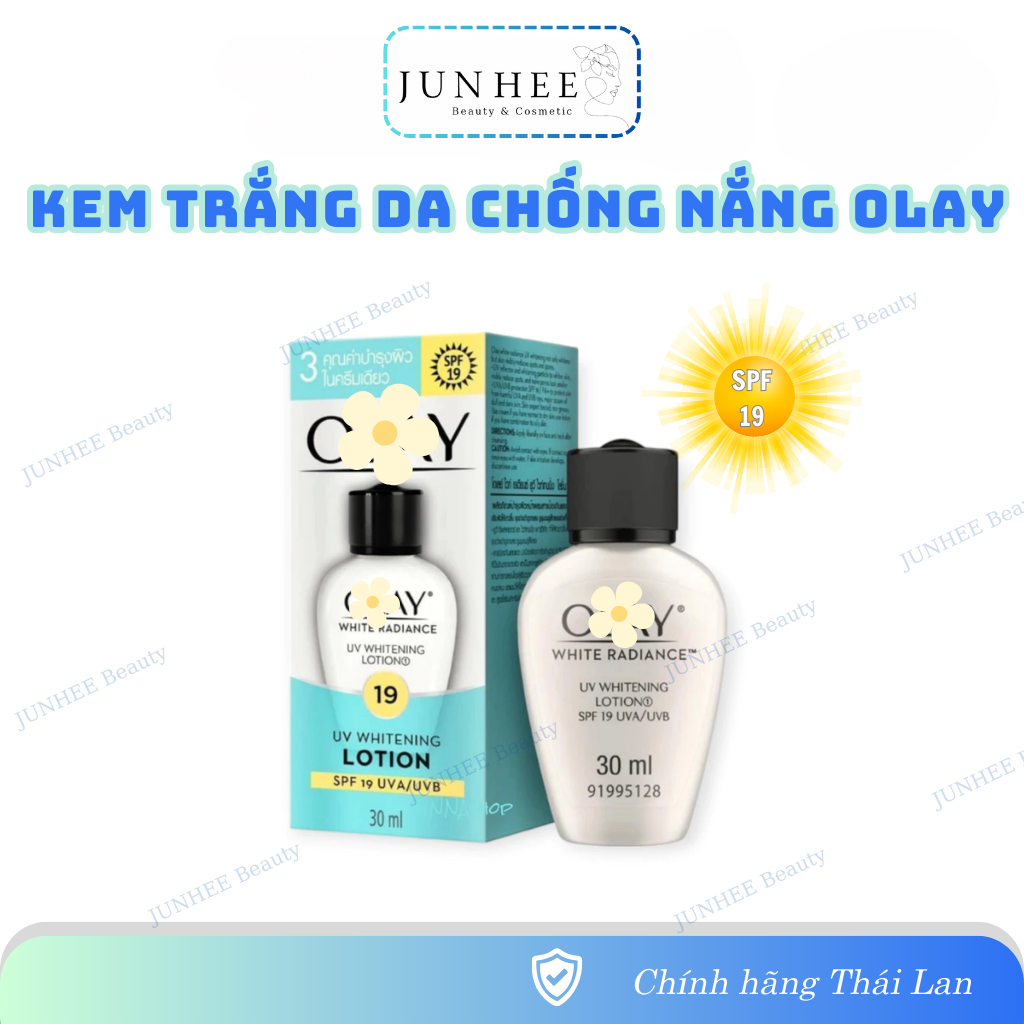 [ JUNHEE AUTH ] Kem chống nắng OLAY WHITE RADIANCE UV LOTION SPF19 30ml Thái Lan