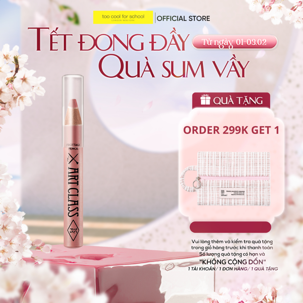 [Tặng chuốt] 1.1g chì trang đa năng mắt má viền môi Too Cool For School Artclass Frottage Pencil