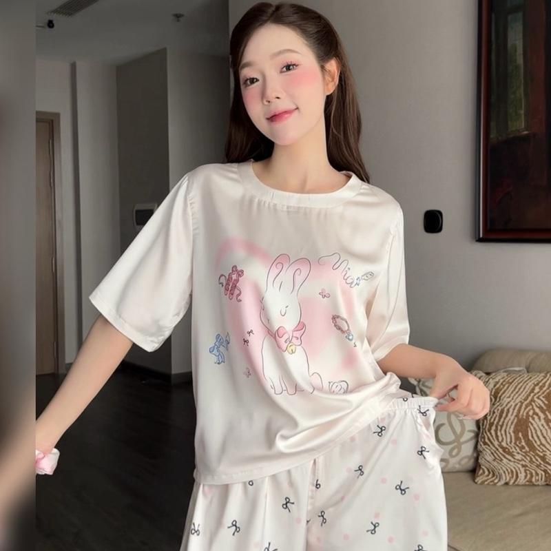 S2602 LAMIA Bộ Lụa Latin TAY NGẮN - QUẦN DÀI Họa Tiết Xinh Xắn | BigBuy360 - bigbuy360.vn