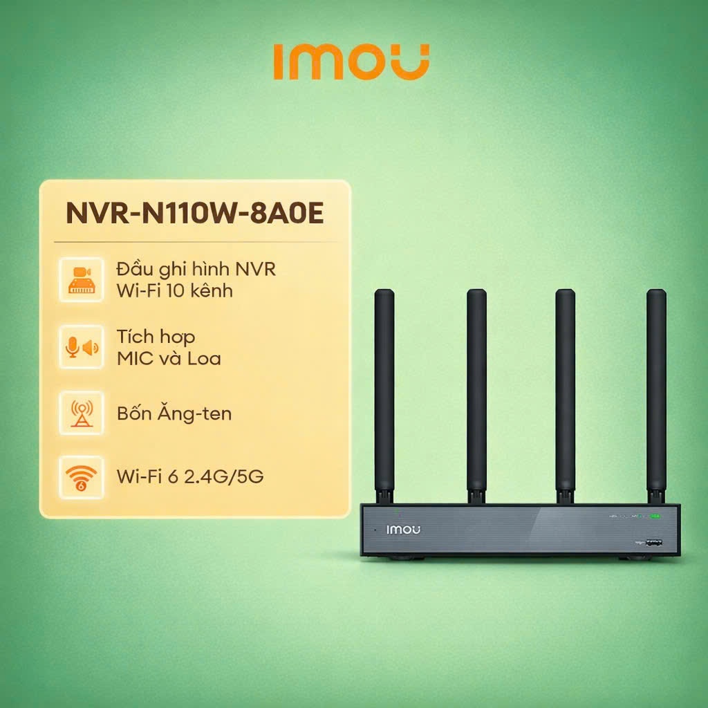 Đầu ghi hình WiFi 10 kênh NVR-N110W-8A0E (Băng Tầng Kép)