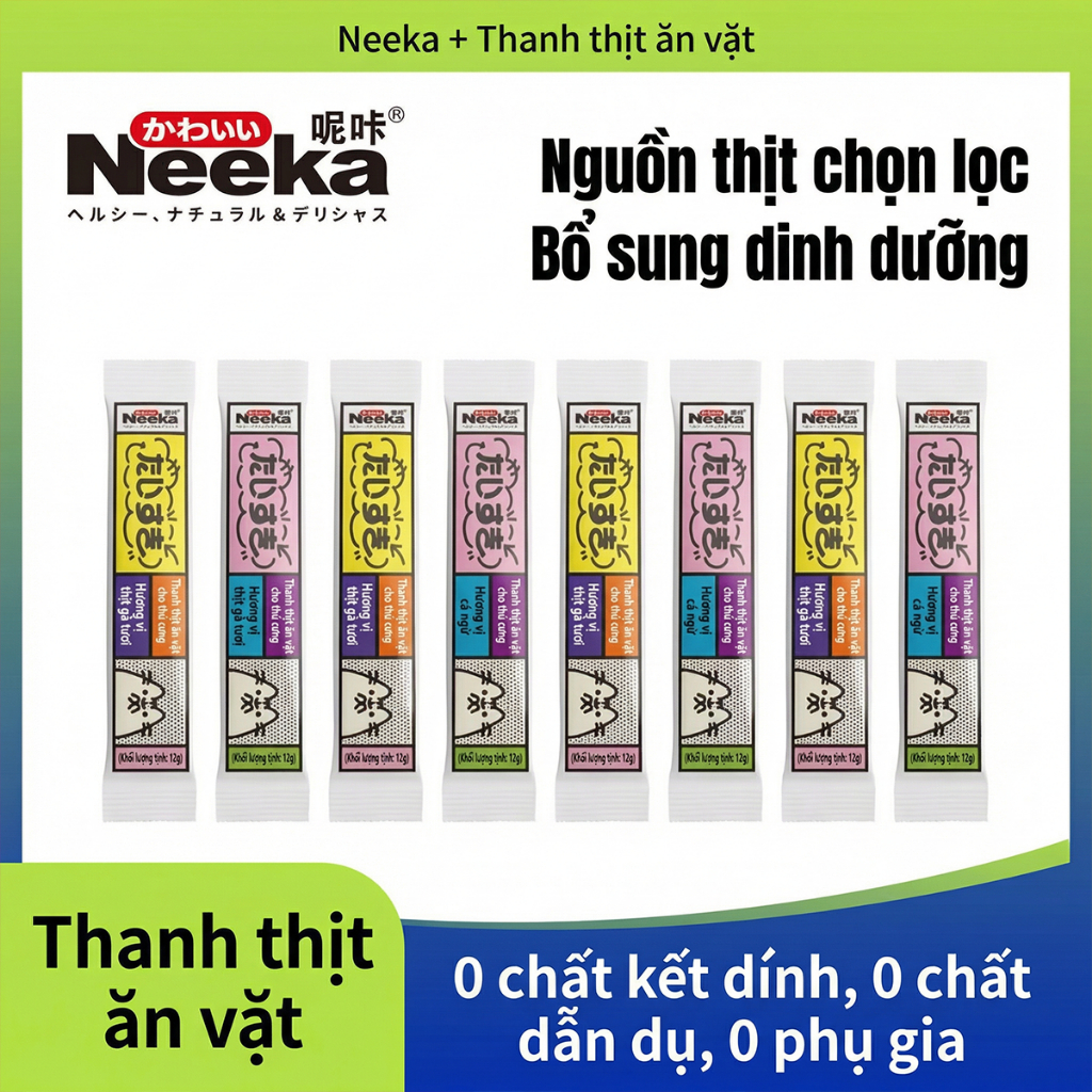 [Hỏa Tốc] Combo 300 Thanh Súp Thưởng Neeka 12g (Date Mới) Cho Mèo – 3 Vị, Tăng Nước, Dễ Tiêu Hóa