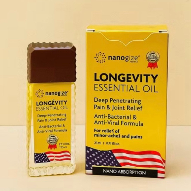 [ Date 2032 Hỏa Tốc] Dầu vàng Longevity Essential Oil Nanogize Mỹ 21ml / 0.71 fl oz
