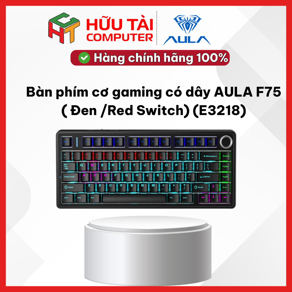 Bàn phím cơ gaming có dây AULA F75 ( Đen /Red Switch) (E3218)
