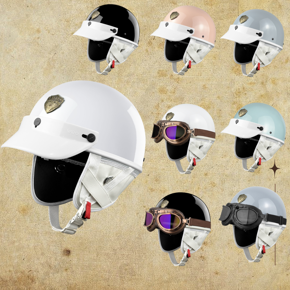 Mũ bảo hiểm Varo N120 Pug Ver.2 - White cao cấp phong cách Nhật Bản - Đủ màu