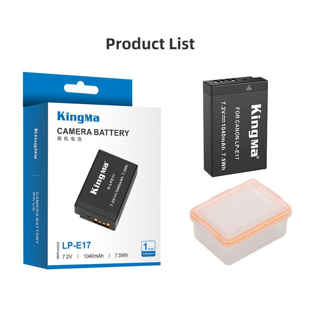 Pin máy ảnh KINGMA LP-E17 1040mAh, Chính hãng