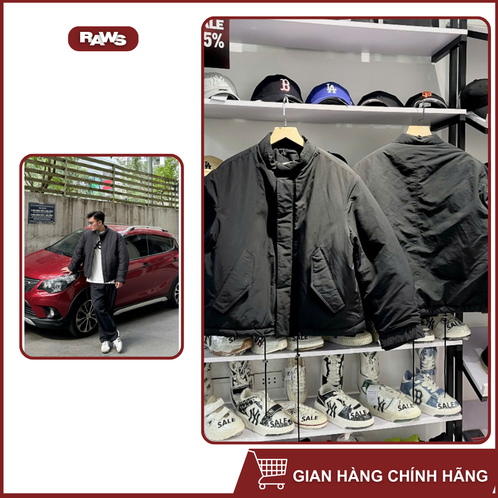 Áo Phao Raws MELANGE MASTER Premium Korea Black Chần Bông