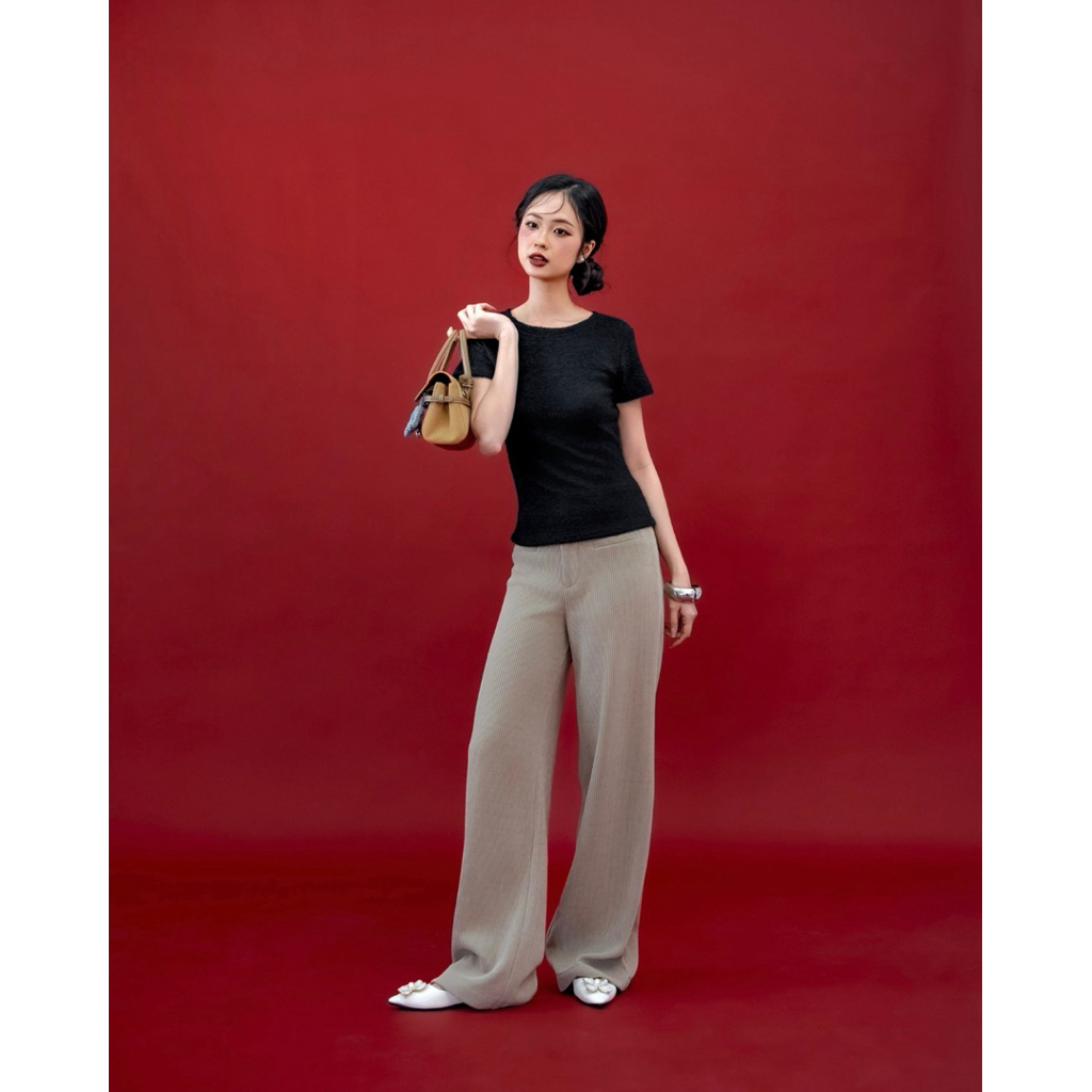 [Hỏa tốc HCM] Quần dài nữ ống rộng lưng cao phối túi Lumi Pants – Sibling House