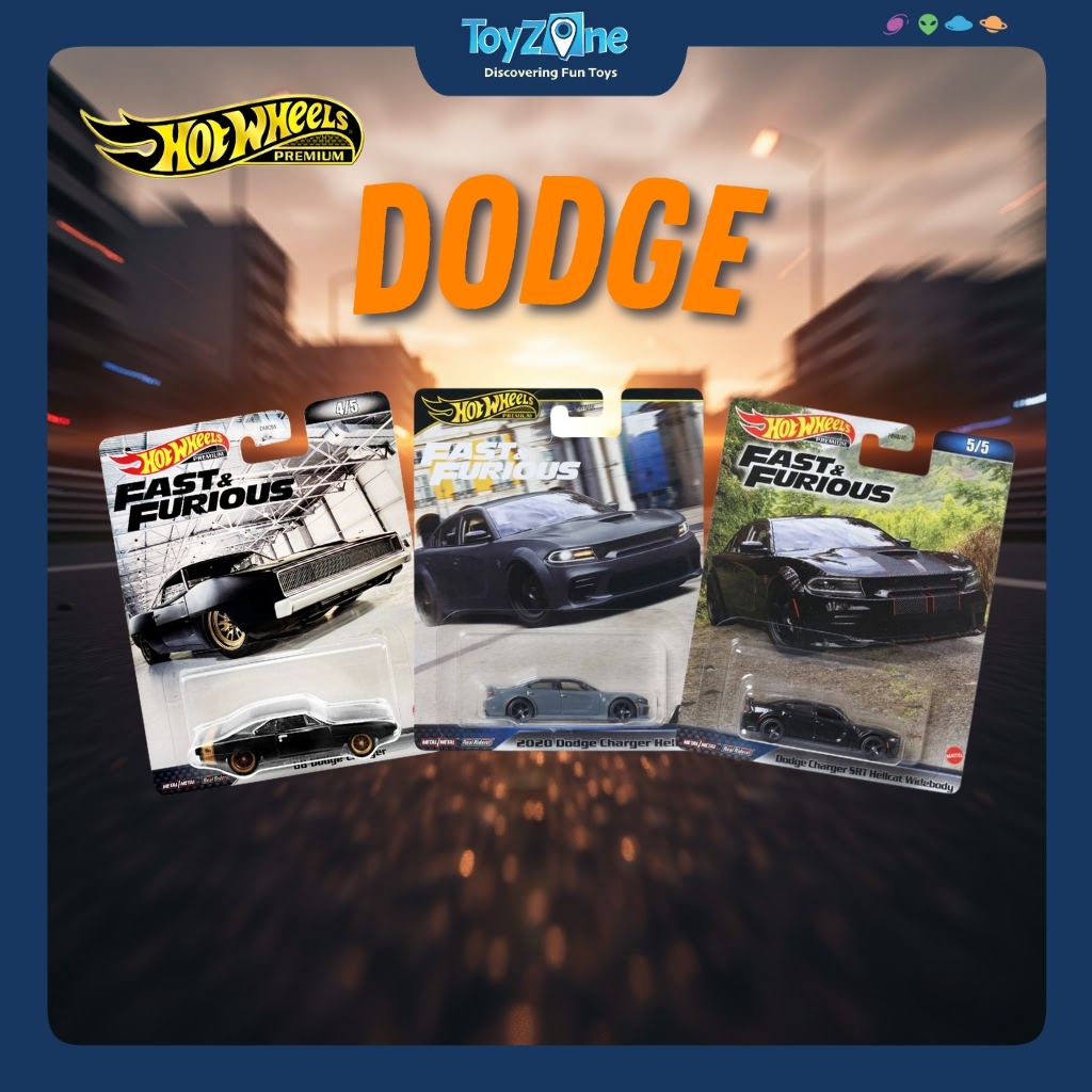 Mô hình xe Dodge Charger Hellcat, SRT Hellcat chính hãng Hot wheels Premium