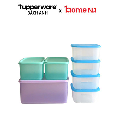 Bộ 7 hộp trữ đông, trữ mát Tupperware Freezermate 650ml và Cubix Starter - Hàng chính hãng - Bảo hành trọn đời
