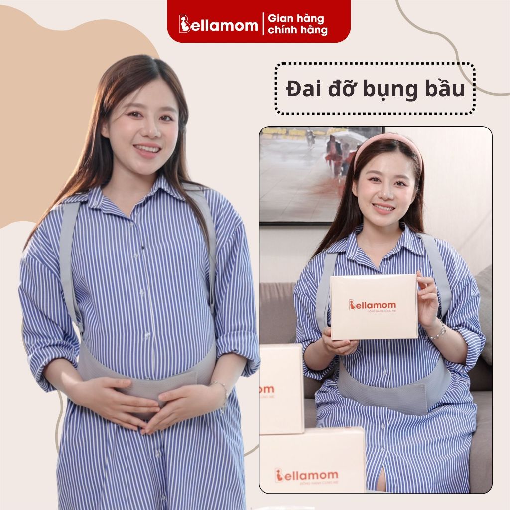 Đai đỡ bụng bầu giảm rạn da Bellamom, đai nâng bụng bầu co dãn,đai bụng bầu giảm đau lưng và xệ bụng