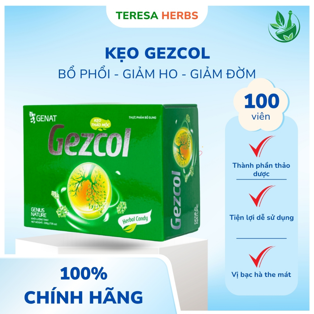 Kẹo thảo mộc Gezcol hộp 100 viên