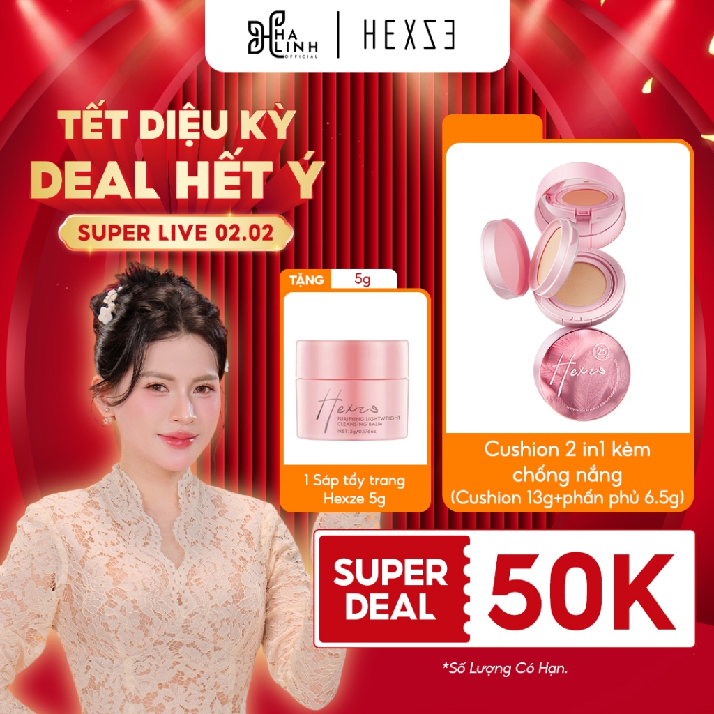 SPD [Võ HÀ LINH X HEXZE] Cushion 2 in1 kèm chống nắng (Cushion 13g+phấn phủ 6.5g) TẶNG KÈM SÁP TẨY T