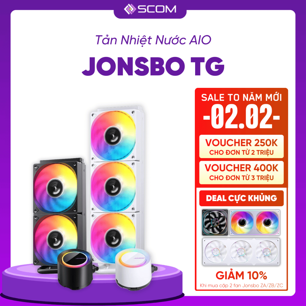 Tản Nhiệt Nước AIO CPU Jonsbo TG-240 TG-360 LED ARGB 240 360 Sync Main Sync Hub