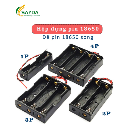 Đế Pin 18650 Có 2 Dây Đầu Ra 1 Pin, 2 Pin, 3 Pin, 4 Pin, Khay Pin 18650 Chân Hàn 1/2/3/4 Pin
