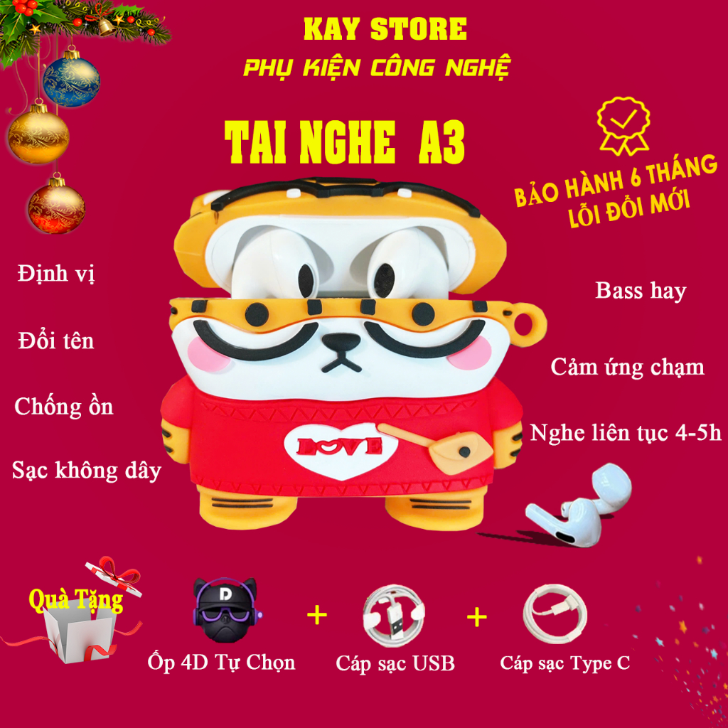 Tai Nghe Bluetooth A3 A.p3 Cao Cấp Định Vị Đổi Tên Tự Động Kết Nối Nhét Tai…