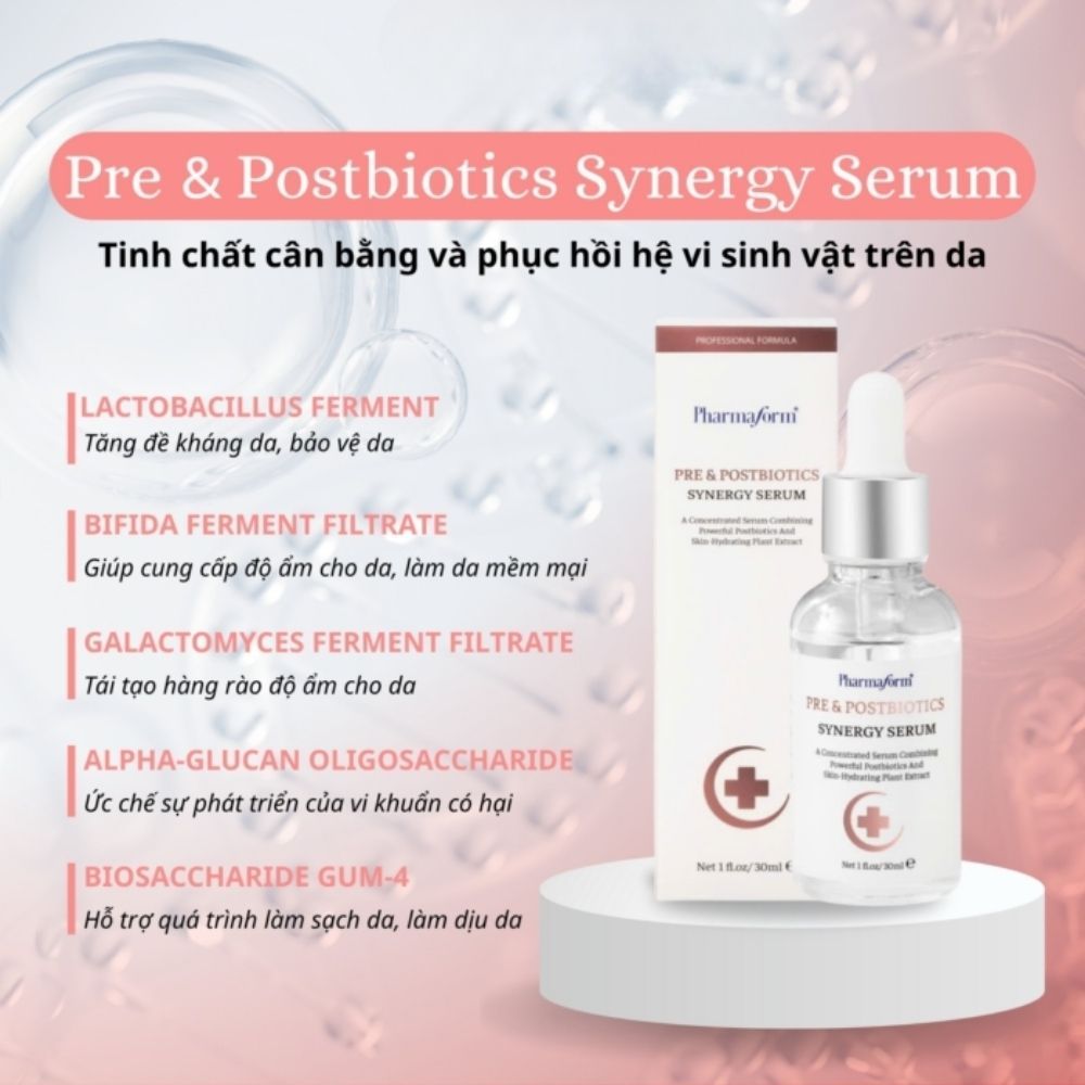 Ảnh 14 của Tinh chất Pharmaform Pre and Postbiotics Synergy Serum cân bằng và phục hồi hệ vi sinh vật trên da.