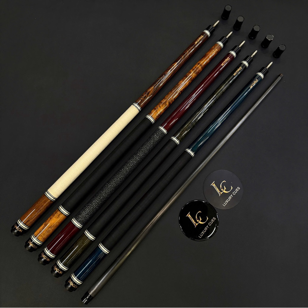 [Combo Cơ Bida Lỗ Dragon Special ] Ngọn Full Carbon + Full Phụ Kiện