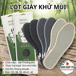 Combo 2 Đôi Lót Giày Than Hoạt Tính Khử Mùi Kháng Khuẩn, Đệm Lót Giày Hút Ẩm Chống Hôi Chân Nam Nữ