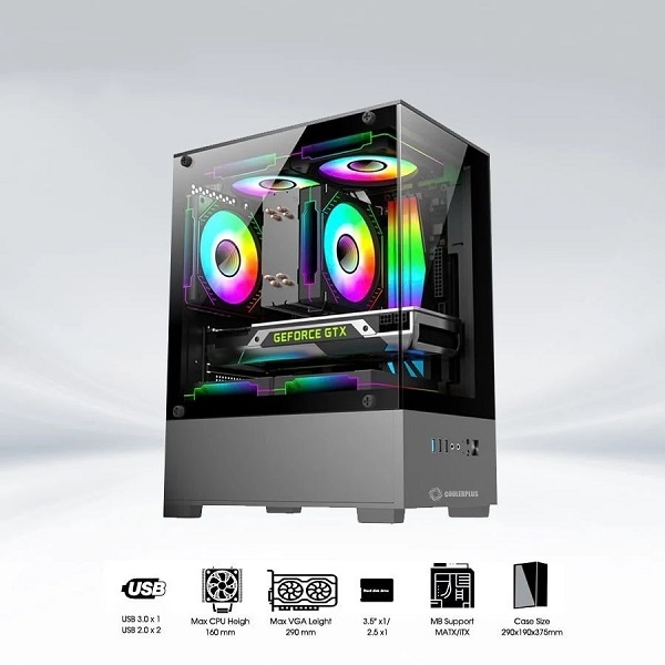 Vỏ Case Bể Cá Coolerplus CPC EX32B | EX32W | Trắng / Đen | M-ATX