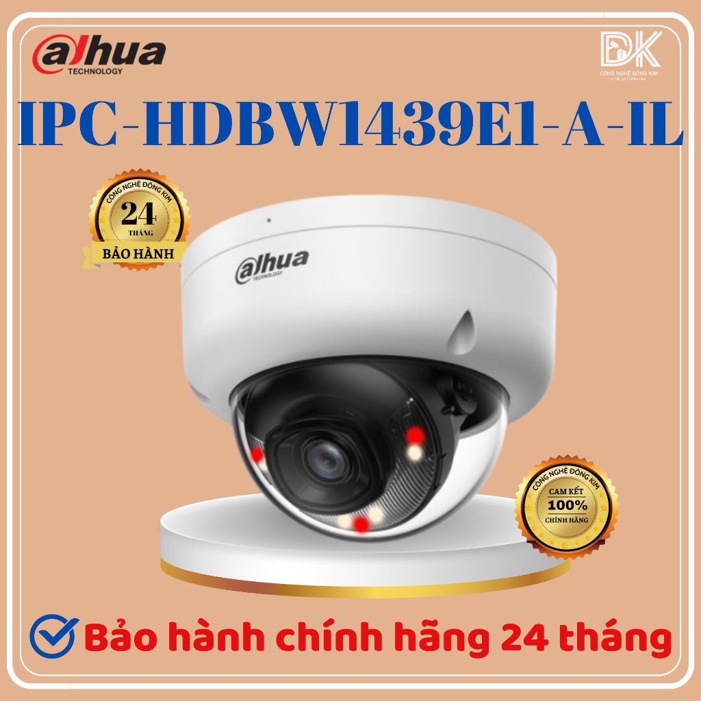 Camera DAHUA Dome 4MP có mic DH-IPC-HDBW1239E1-A-IL 2mp / DH-IPC-HDBW1439E1-A-IL 4mp, CHÍNH HÃNG