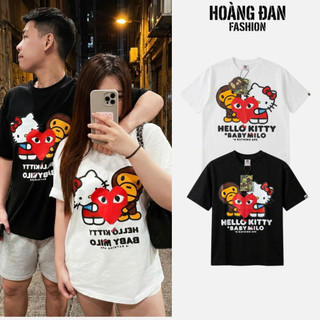 Áo Phông Tay Lỡ Unisex Bape Kitty Chất Vải Loại 1 Co Giãn 4 Chiều Mặc Cực Sướng Form Chuẩn Không Bị Bai Nhão