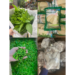 Combo Lá É Tươi 1KG Với Đồ Ăn Kèm ( Măng 500G, Nấm Sò Nâu 500G, Ớt Xiêm Xanh 100G )