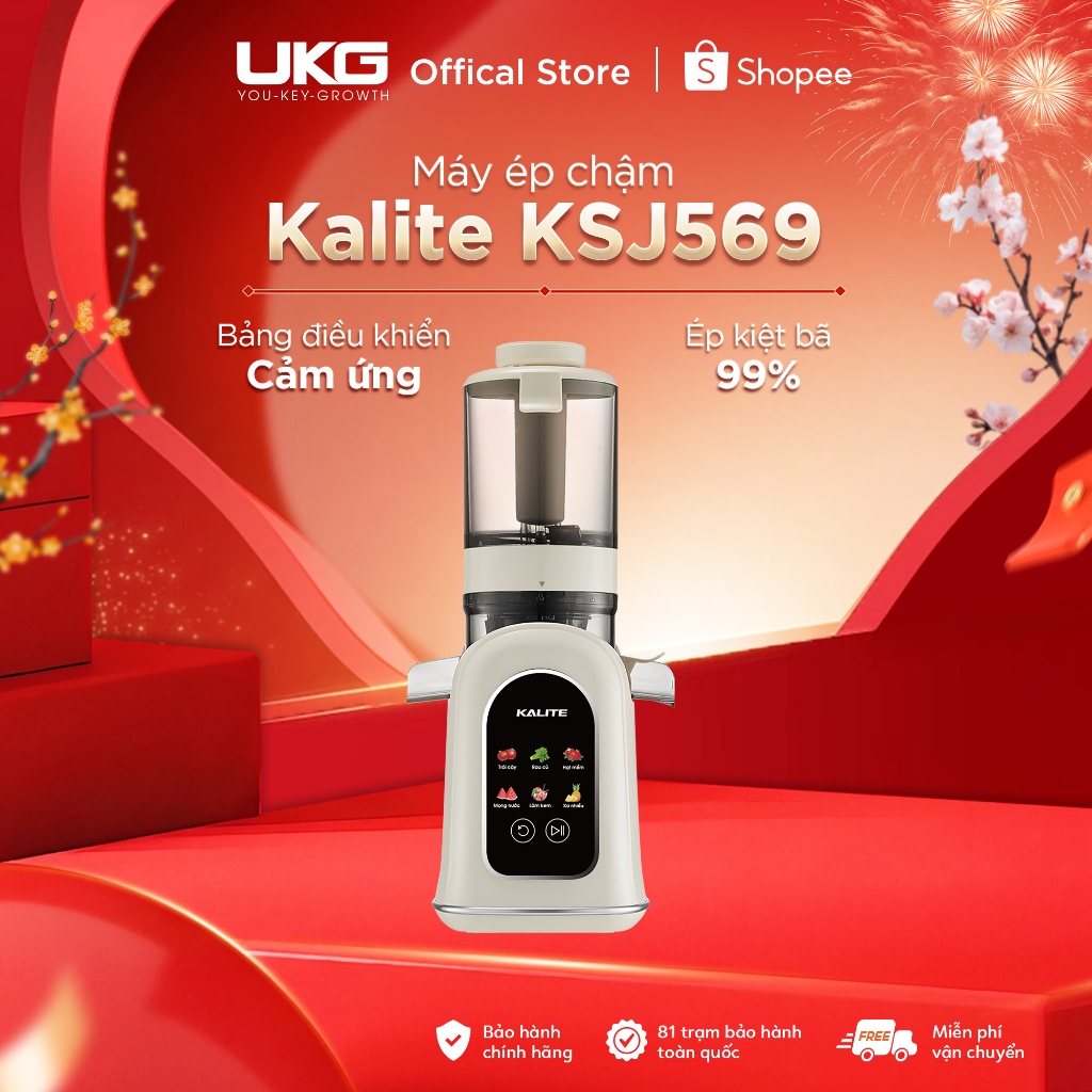 Máy Ép Chậm KALITE KSJ569 Ép Kiệt Bã 99% Làm Được Kem Bảng Điều Khiển Thông Minh 150W