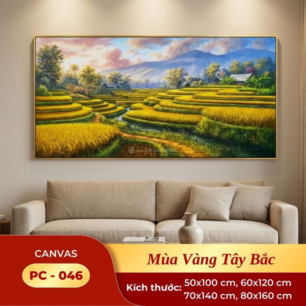 [Decor 68] Mùa Vàng Tây Bắc - Tranh Canvas - PC_046