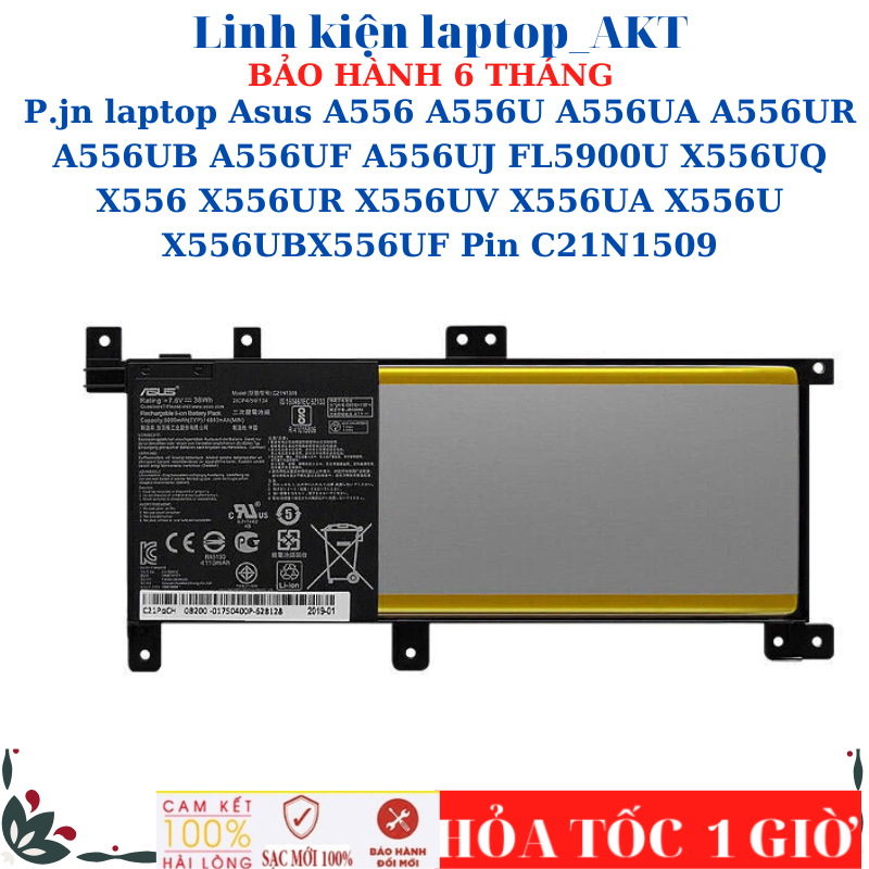 Sạc Pin Asus A556 A556U A556UF A556UJ A556UA A556UR A556UB FL5900U X556UQ X556 X556UR X556UV X556UA 