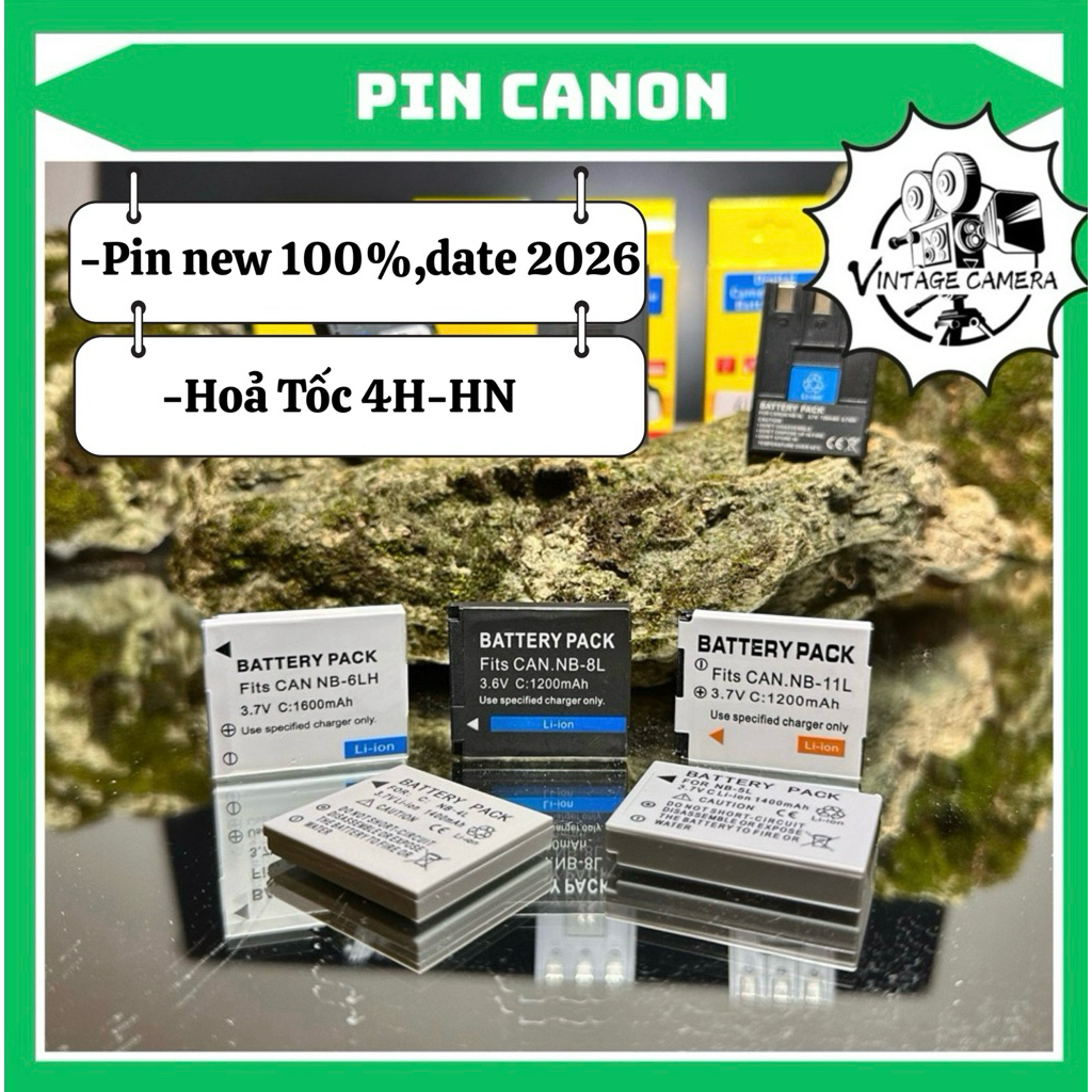 Pin Canon NB-1L/ NB-2L/ NB-3L/ NB-4L/ NB-5L/ NB-6L/ NB-7L/ NB-8L/ NB-10L/ NB-11L(Pin thay thế dung l