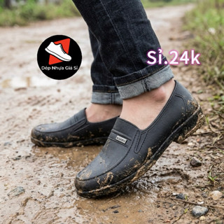 Giày Nhựa Đen Bảo Hộ Lao Động Nam - Chống Nước, Chống Trượt - Size 39-43 - Hàng Chính Hãng Giá Rẻ