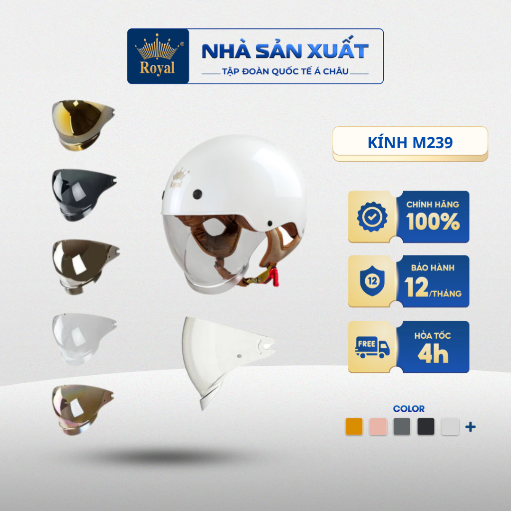 PHỤ KIỆN Kính Thay Mũ Bảo Hiểm Royal M239, Kính Âm Nón Bảo Hiểm M239 Chính Hãng