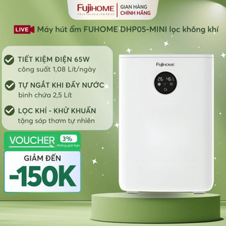 Máy hút ẩm không ồn FUJIHOME DHP05-MINI, máy lọc độ ẩm mini dùng cho phòng làm việc và tủ giày