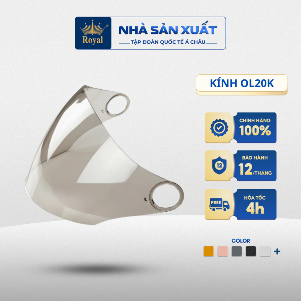 [PHỤ KIỆN] Kính thay thế nón Royal OL20K Chính hãng