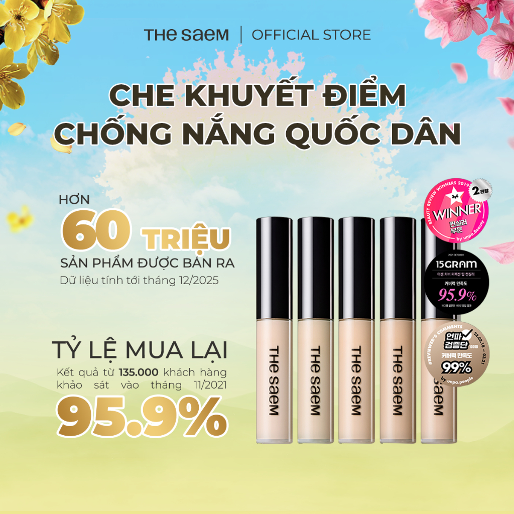 [THE SAEM] Che khuyết điểm chống nắng che phủ cao THE SAEM Cover Perfection Tip Concealer