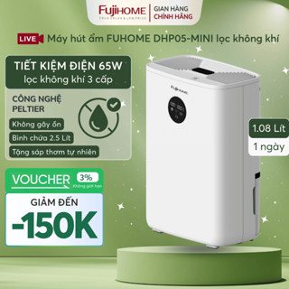 Máy hút ẩm mini chống nồm mốc FUJIHOME DHP05-MINI, máy hút ẩm không khí nhỏ gọn lọc bụi mịn khử mùi