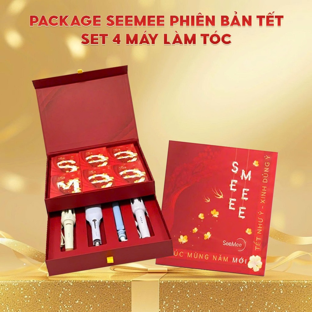 Package SeeMee Phiên bản Tết - Set 4 máy làm tóc - Tóc xinh ngày tết, đẹp chuẩn Salon